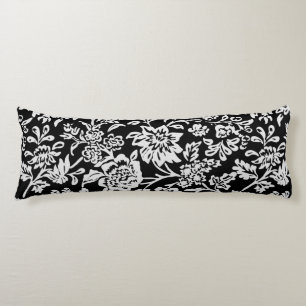 Coussins Longs Agriturisole d'ivoire noir et blanc Modèle floral