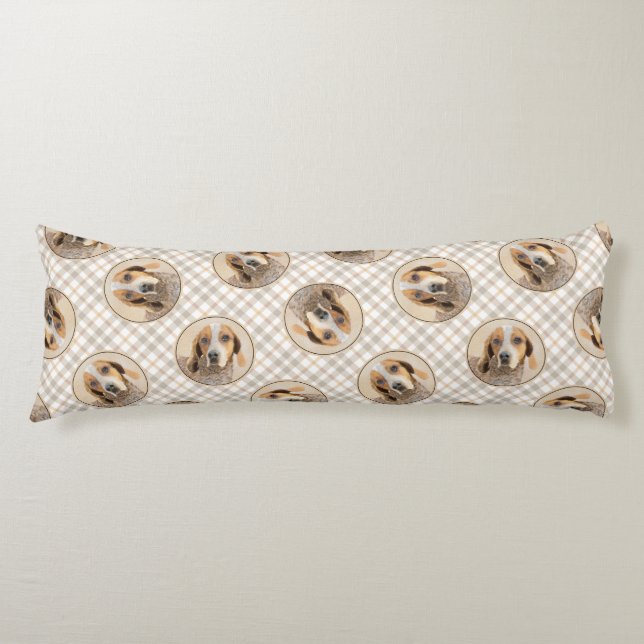 Coussins Longs American Anglais Conhound Redtick Peinture Chien (Devant)