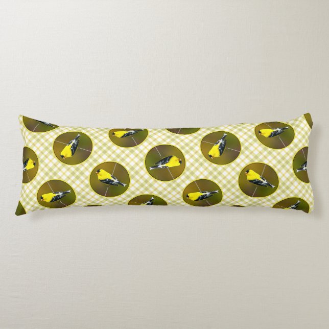 Coussins Longs American Goldfinch Songbird Photo originale (Devant)