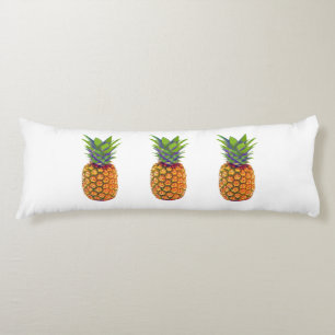 Coussins Longs Ananas sur fond blanc