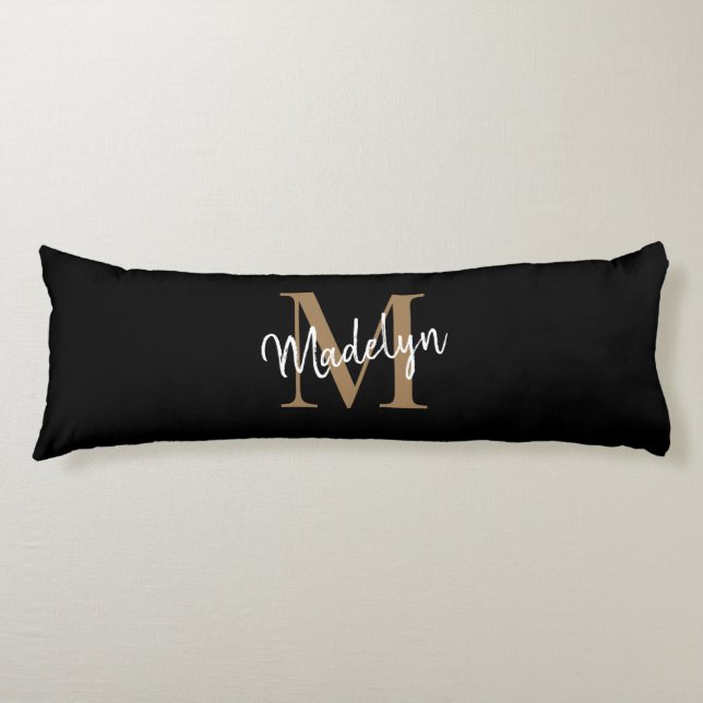 Coussins Longs Anniversaire de mariage en monogramme script or no (Devant)