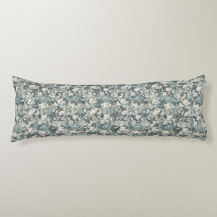 Coussins Longs Aquarelle Clematis Motif Floral Gris Bleu Sage 