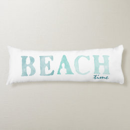 Coussins Longs Aquarelle de plage turquoise double face