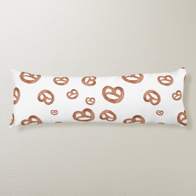 Coussins Longs Aquarelle douce salée Motif Pretzel (Devant)
