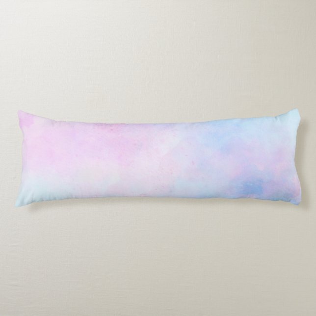 Coussins Longs Aquarelle Dreamy Rose bleu turquoise (Devant)