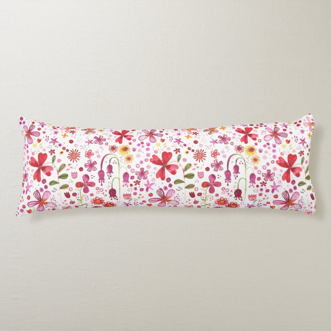 Coussins Longs Aquarelle Floral Art Moderne Motif (Devant)
