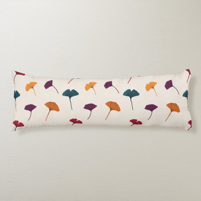 Coussins Longs Aquarelle Motif Ginkgo Leaf Automne Couleurs d'aut (Devant)