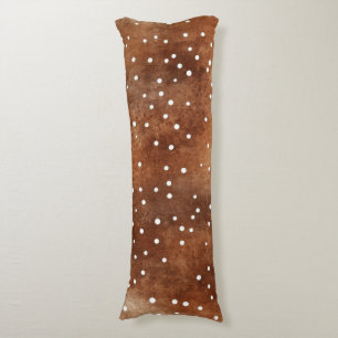 Coussins Longs Aquarelle Pointe Polka dans café Brown et blanc (2