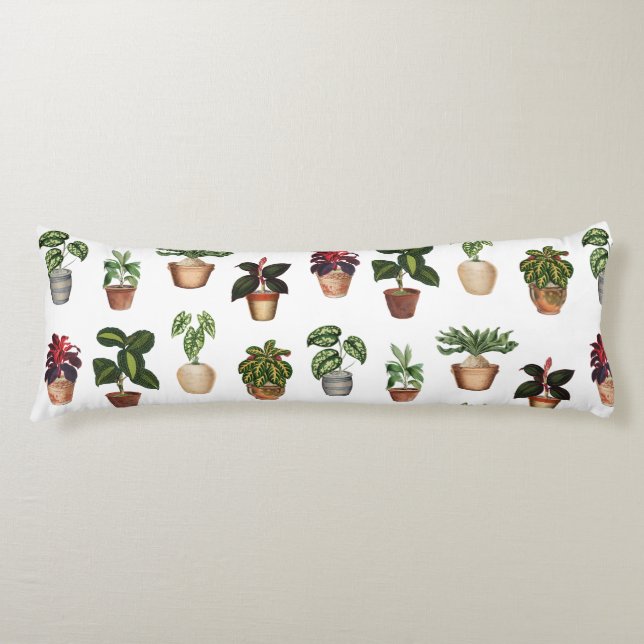 Coussins Longs Aquarelle Pots Plante Motif Pots en terre cuite (Devant)
