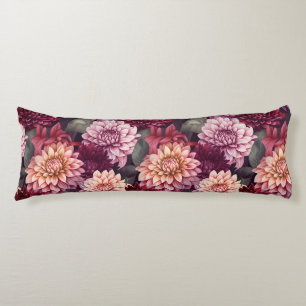 Coussins Longs Aquarelle Rouge rose Dahlia Motif Design