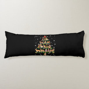Coussins Longs Arbre de Noël Golden Retriever Couvert Par Flash