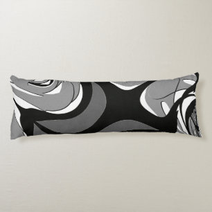 Coussins Longs Art en forme noir et blanc