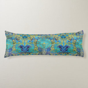 Coussins Longs Art Nouveau William Morris 1970 Rétro réversible