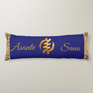 Coussins Longs Asante Sana "Gye Nyame" Bleu de Minuit Adinkra Ach