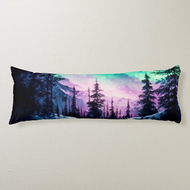 Coussins Longs Aurora céleste boréale Lumières nord vives (Devant)