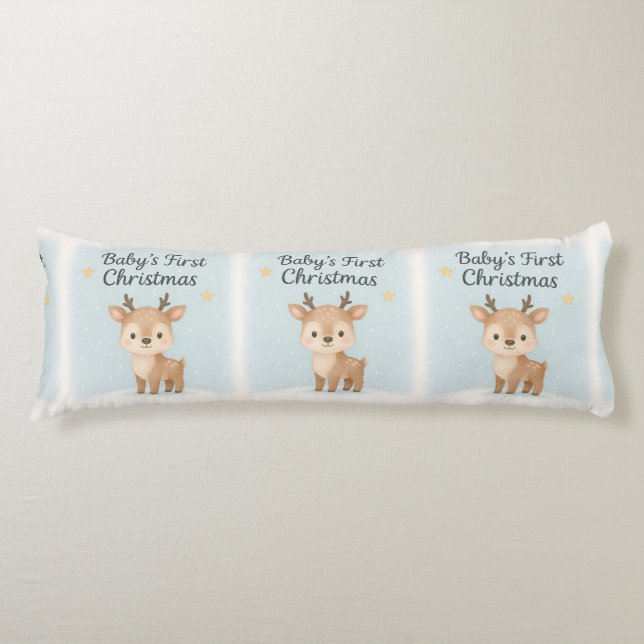 Coussins Longs Baby first christmas reindeer cozy nursery (Devant)