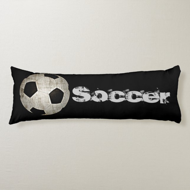 Coussins Longs Bal de football pour enfants Sport noir Blanc Corp (Devant)