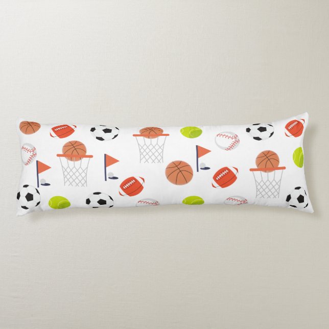 Coussins Longs Ballons de sport blanc Collection de thème Oreille (Dos)