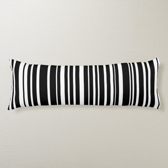 Coussins Longs Bandes impétueuses noires et blanches (Devant)