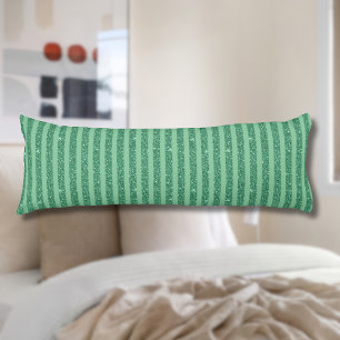 Coussins Longs Bandes verticales de style pailleté vert jade clas