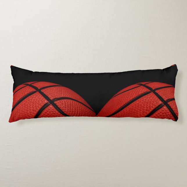 Coussins Longs Basket-ball orange et noir (Devant)