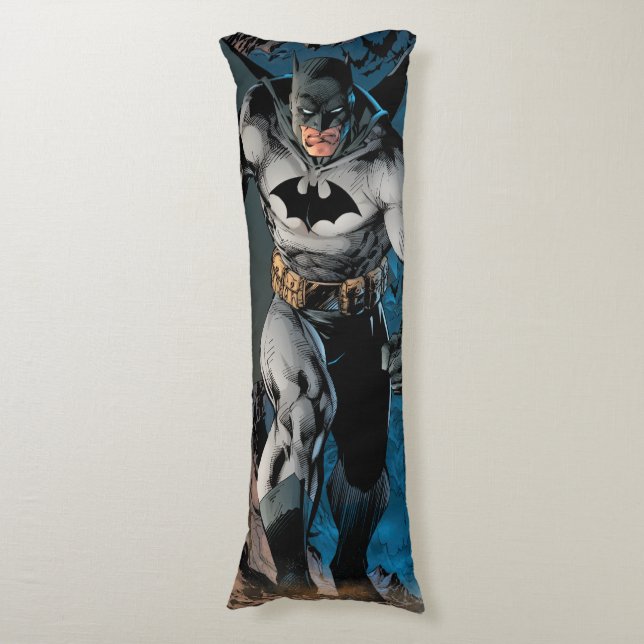 Coussins Longs Batman quittant la grotte des chauves-souris (Devant (Vertical))