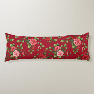 Coussins Longs Beau Oreiller Motif Rose Rouge