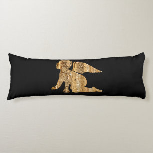 Coussins Longs Bébé brillant Ange Ailes Noir Or Angélique