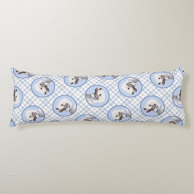 Coussins Longs Bedlington Terrier Peinture Sandy Color Chien Art (Devant)