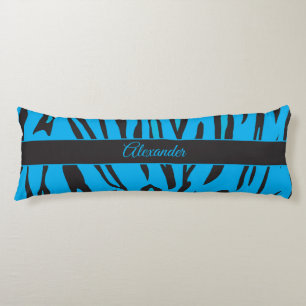 Coussins Longs Belle impression de tigre en bleu et noir