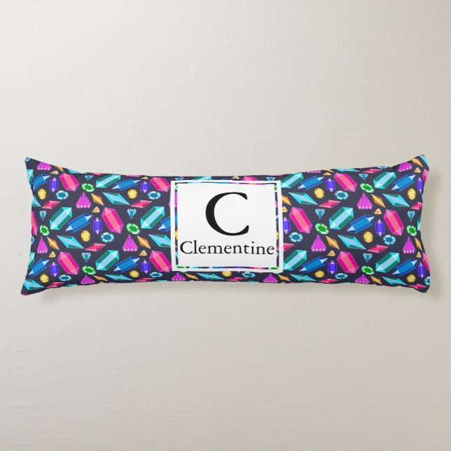 Coussins Longs Bijoux Rainbow Gems Personnalisé (Devant)