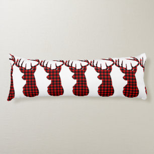 Coussins Longs bison rouge cabine du pays plaid noël cerf