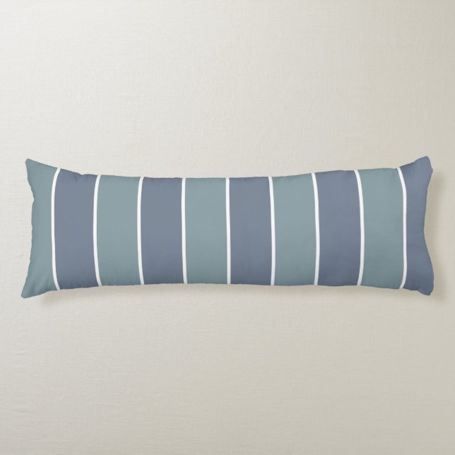Coussins Longs Bleu bleu moderne rayures vertes (Devant)