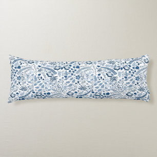 Coussins Longs BLEU CLASSIQUE   Beauté florale Boho