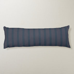 Coussins Longs Bleu de la marine moderne et rayures de prune