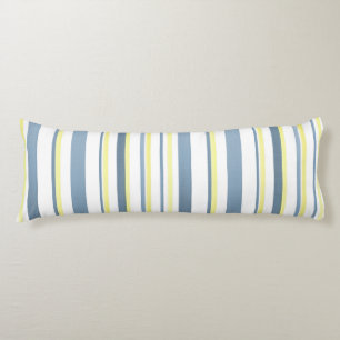 Coussins Longs Bleu Jaune Blanc Aquarelle Rayures