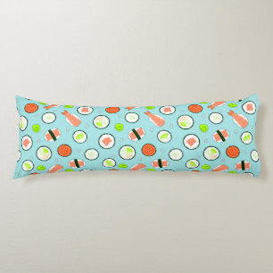 Coussins Longs Bleu mignon de motif de sushi
