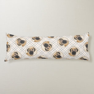 Coussins Longs Boerboel Peinture Fawn Rouge Mastiff Animal de com