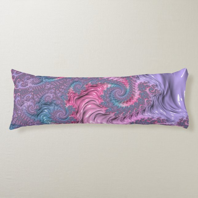 Coussins Longs Boho coloré Hippie Trippy Super Pastel Fractal (Devant)