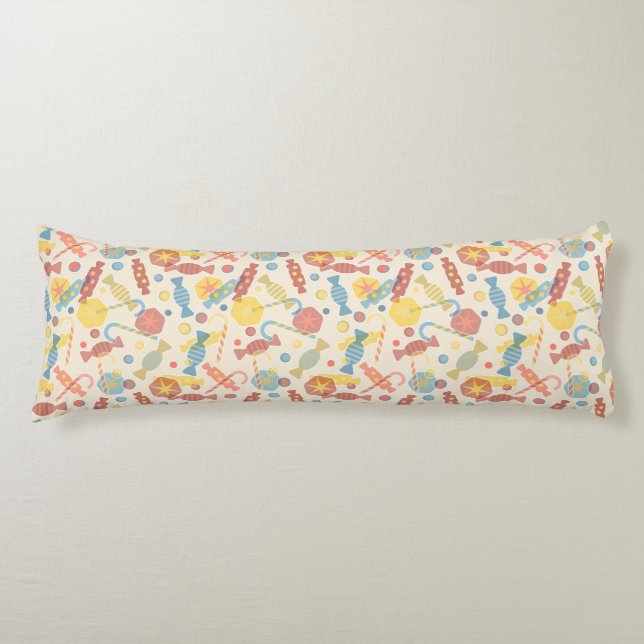 Coussins Longs Bonbons et motif de sucrerie (Devant)