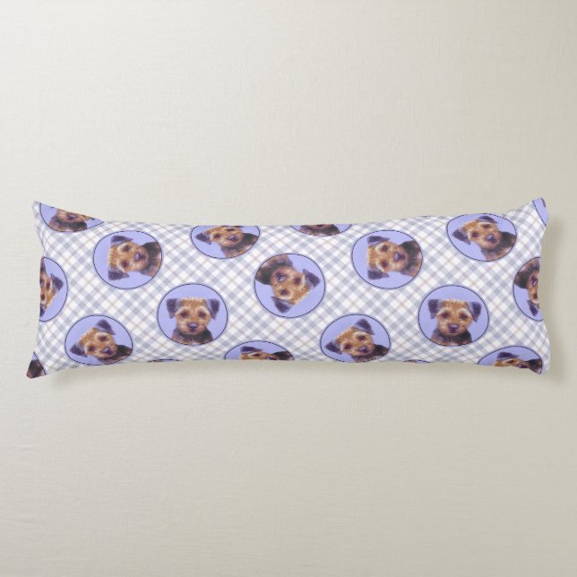 Coussins Longs Bordure Terrier Peinture mignonne Original Animal  (Devant)