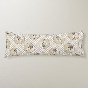 Coussins Longs Borzoi Argent Brindle Peinture Wolfhound Chien Art