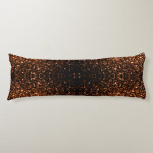 Coussins Longs Bronze orange marron cuivre faux scintillements ét