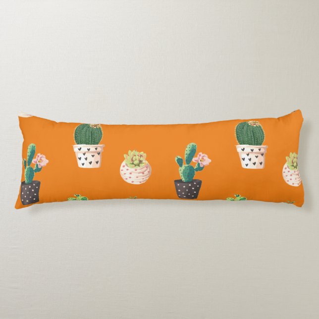 Coussins Longs Cactus Succulents à Dessrt Vert dans les pots (Devant)