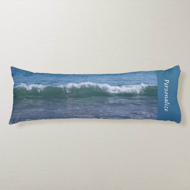 Coussins Longs Calme Ocean Waves Tide Blue Literie personnalisée (Devant)
