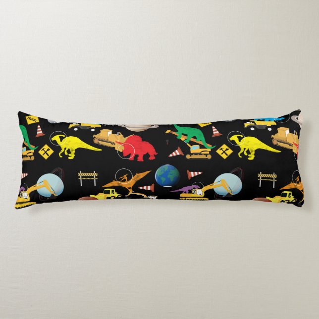 Coussins Longs Camions de construction Astronaut Dinosaures dans  (Devant)