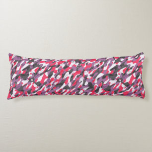 Coussins Longs Camouflage abstrait rose vif, violet et noir