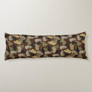 Coussins Longs Camouflage animal Silhouette Brown