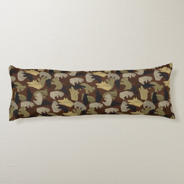 Coussins Longs Camouflage animal Silhouette Brown (Dos)