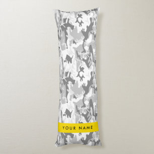Coussins Longs Camouflage neige hivernale grise Personnalisez vot